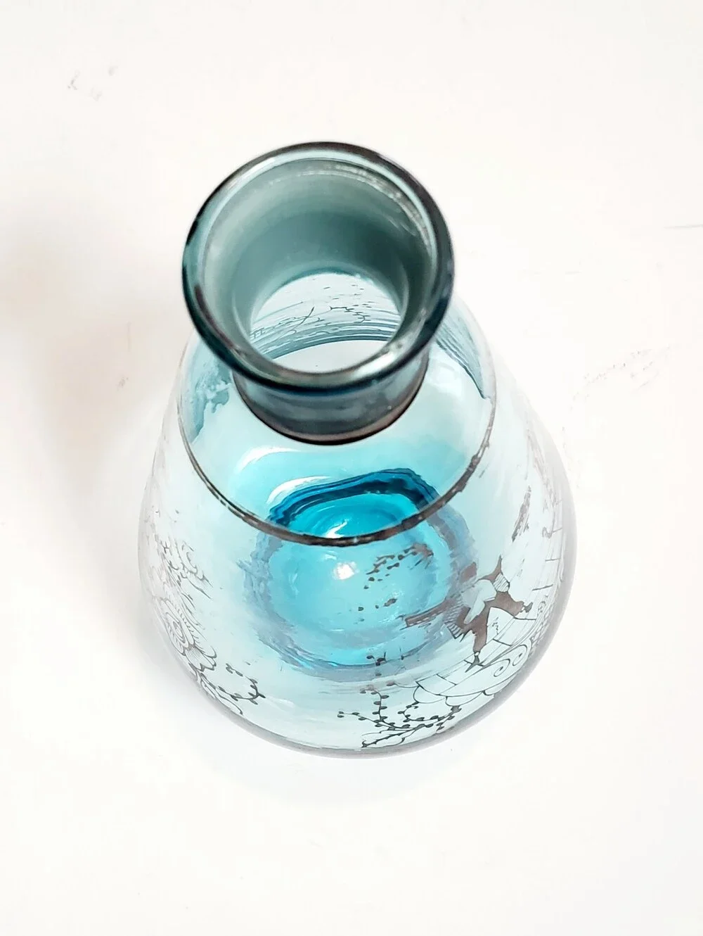Vintage Venetian Blue Glass Decanter (Stopper Not Included)